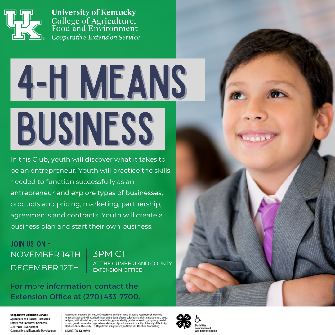 Event Promo Photo For 4-H Means Business